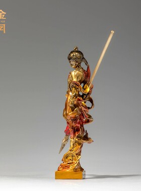 铜金岁月哪吒之仙童降世黄铜摆件哪吒神话人物铜工艺品家居铜装饰