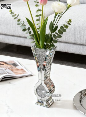 欧式镜面花瓶插花摆件家居装饰品婚庆插花装饰品摆件D1145