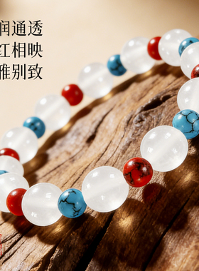 天然玛瑙手串九华山好运女款福财双喜手串男款官方旗舰店正品女士