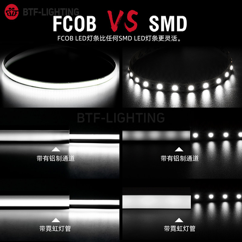 超薄led灯带5MM自粘线形显指90灯槽室内客厅家用12V超亮COB软灯条 - 图2