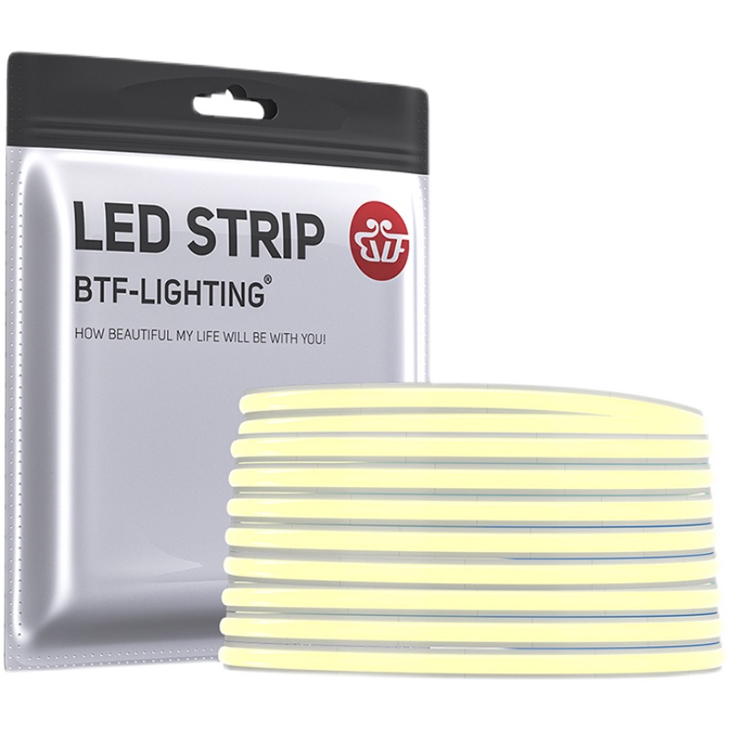 超薄led灯带5MM自粘线形显指90灯槽室内客厅家用12V超亮COB软灯条 - 图3