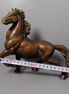 古董古玩仿古铜加厚马摆件一马当先居家收藏乡下收老物件