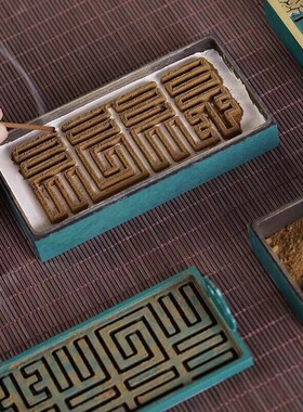 新品创意瑞鹤香炉香道用具烧蓝铜香炉香粉打篆香道工具全套