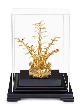 泓开金品办公室发财树礼品 开业乔迁送礼橱窗摇钱树金箔摆件