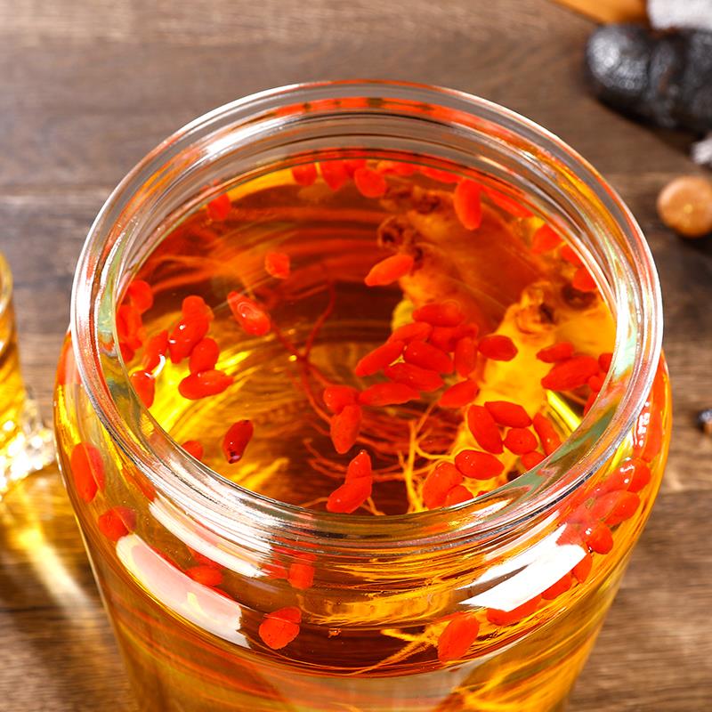 Lead-free thickened wine jar glass wine bottle household wide mouth ginseng wine bottle enzyme juice tank with faucet