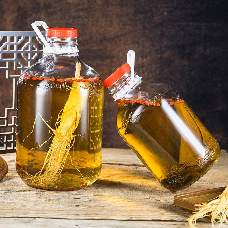 Green plum bubble wine bottle special glass bottle thickened wine bottle container homemade bubble wine jar sealed handle bottle