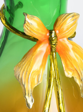 创意轻奢中式美式风珐琅彩蝴蝶工艺花瓶客厅餐桌玄关柜摆件插花器