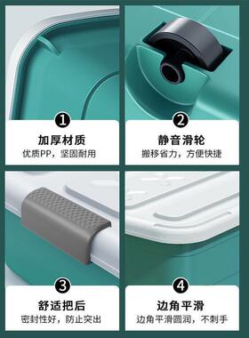 床底收纳盒收纳箱塑料大号装衣服被子床下扁平储物箱宿舍好物