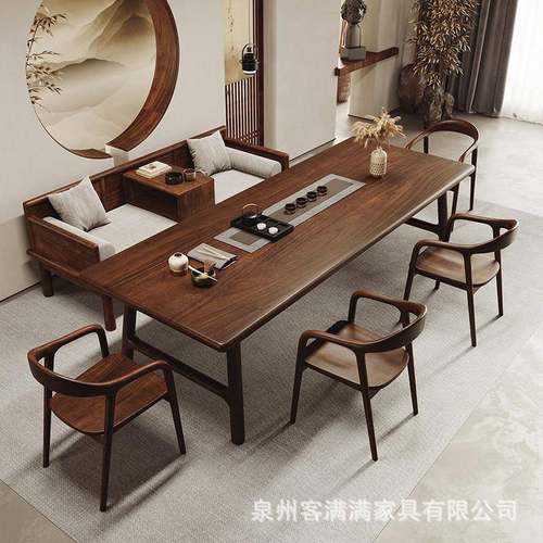 南美胡桃木罗汉床茶桌椅组合家用客厅新中式茶几办公室实木泡茶台 - 图1