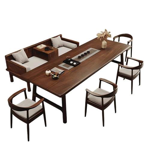 南美胡桃木罗汉床茶桌椅组合家用客厅新中式茶几办公室实木泡茶台 - 图3