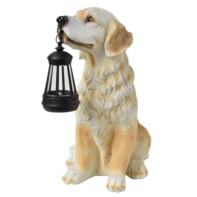 庭院装饰户外花园园艺摆件户外太阳能灯仿真动物小狗树脂摆件,淘宝优惠券,粉丝福利购,淘宝优惠卷