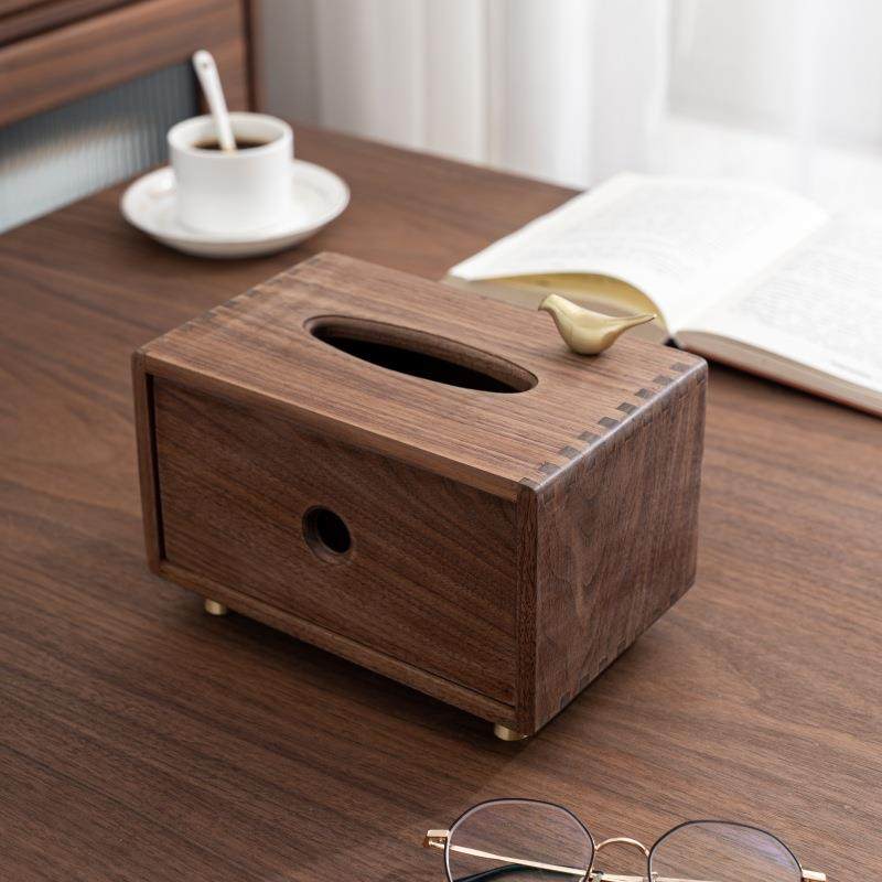 胡桃木纸巾盒客厅高档轻奢创意抽纸盒茶几桌面餐巾纸收纳盒木质,淘宝优惠券,粉丝福利购,淘宝优惠卷