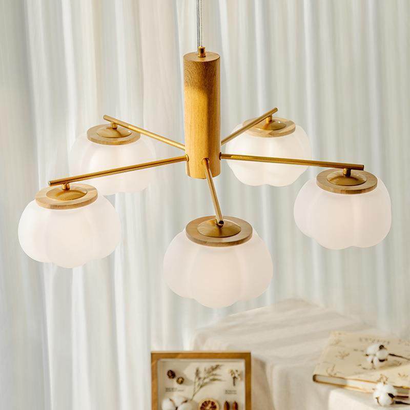 北欧全光谱护眼日式原木色棉花吊灯奶油南瓜客厅餐厅网红主卧灯饰,淘宝优惠券,粉丝福利购,淘宝优惠卷