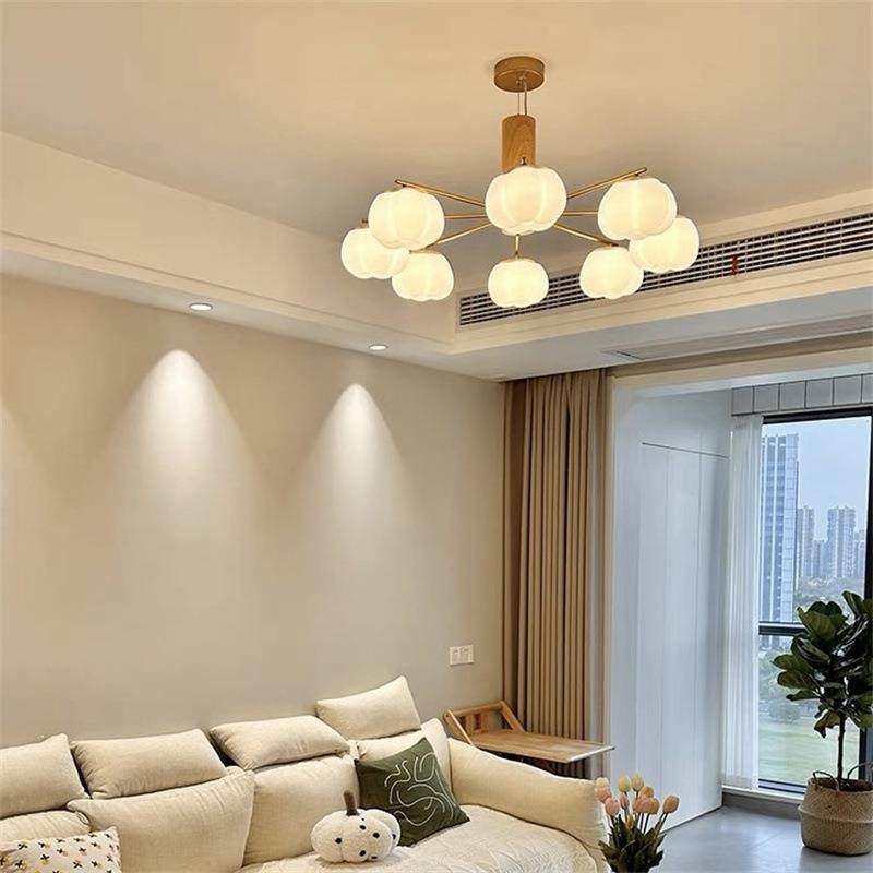 北欧全光谱护眼日式原木色棉花吊灯奶油南瓜客厅餐厅网红主卧灯饰,淘宝优惠券,粉丝福利购,淘宝优惠卷