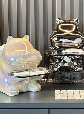 陶瓷纸巾盒可f爱奶油风客厅抽纸盒家用茶几高级感新款盒子餐巾纸