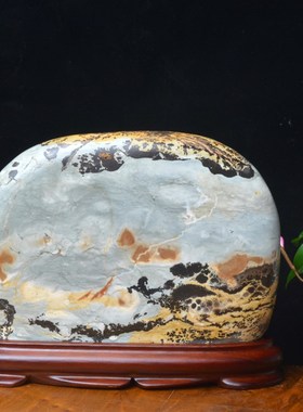 天然草花石图案奇石桌面摆件国画石原石头画面石观赏石景观石包邮