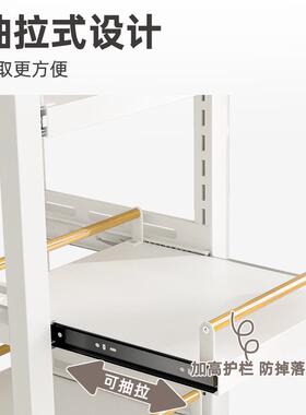 可抽拉锅架厨房置物架落地多层小电器电饭锅放锅架家用锅具收纳架