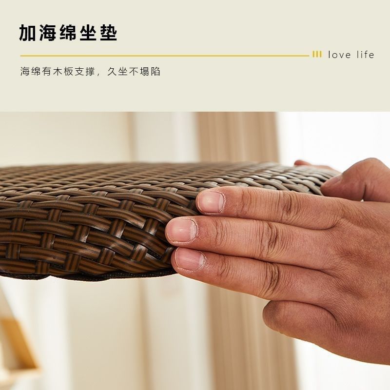 茶几客厅阳台小桌椅家用藤椅桌子休闲玻璃圆形椅子茶台编织茶桌,淘宝优惠券,粉丝福利购,淘宝优惠卷