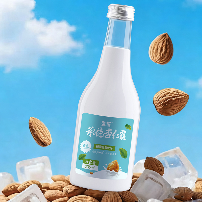 C顺天宫坊生产 泉荃 承德特产杏仁露 原味235ml*15玻璃瓶装 - 图2