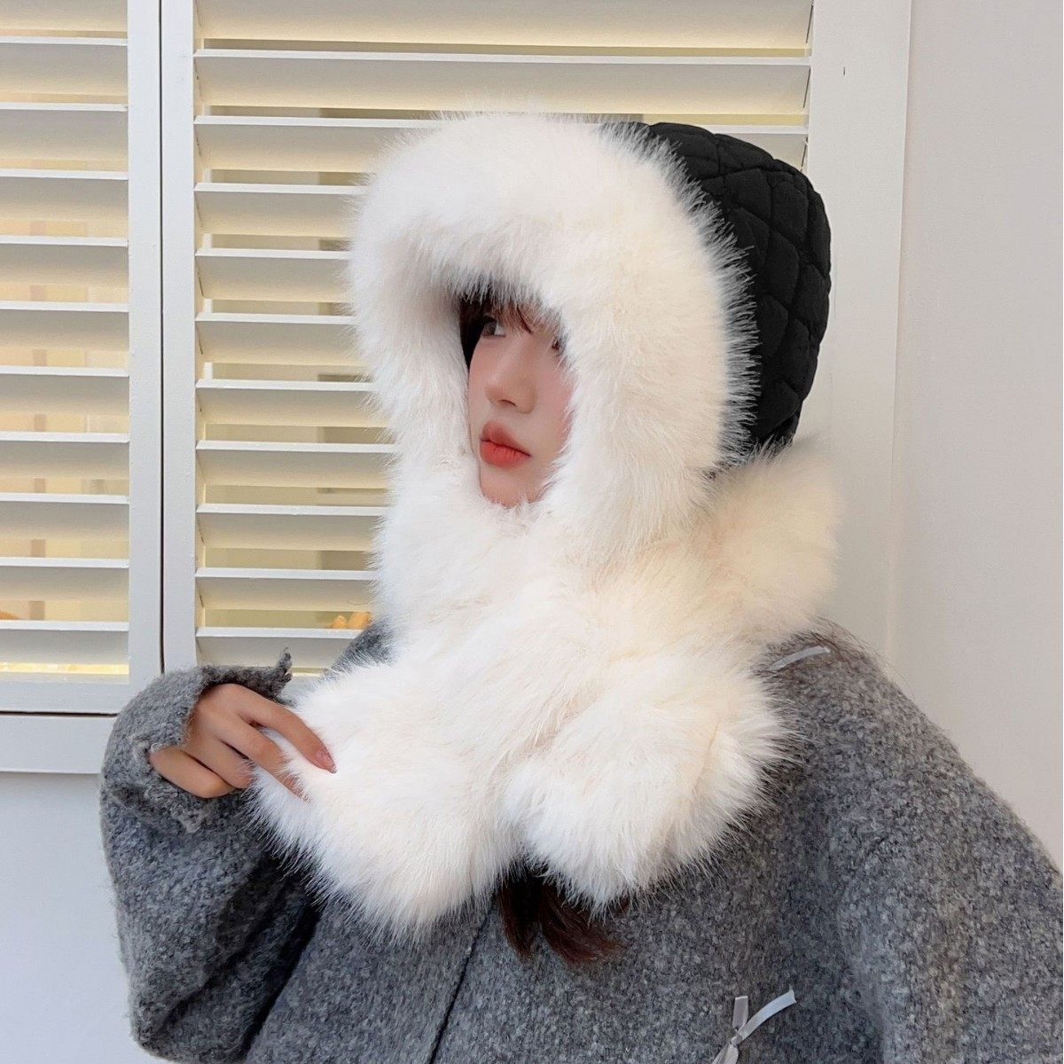 秋冬季可爱加绒帽子女毛绒新款韩版针织帽百搭保暖护耳加厚时尚,淘宝优惠券,粉丝福利购,淘宝优惠卷