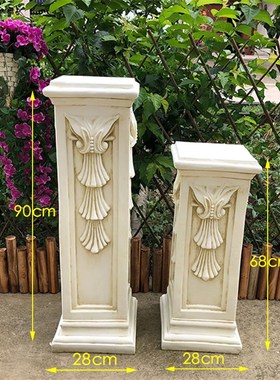 婚庆路引装饰柱落地大摆件方形石料欧式罗马柱 石膏花盆底座柱子