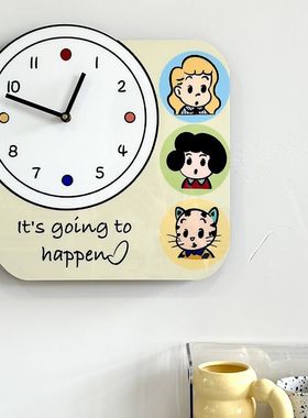 原田治时钟摆件女孩卧室桌面儿童房间装饰品书桌送女生圣诞小礼物