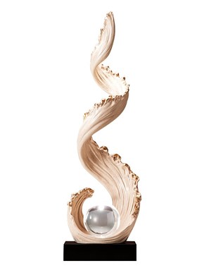 风生水起入户入门玄关艺术装饰摆件轻奢客厅S电视柜高级感竖高