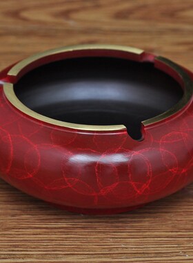 彩铜烟灰缸摆件家居客厅茶几装饰品办公室铜M烟缸摆设乔迁商务礼