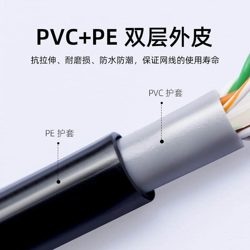 室外超六类非屏蔽铜包铝0.50mm千兆网线户外工程耐磨CAT6网络线,淘宝优惠券,粉丝福利购,淘宝优惠卷