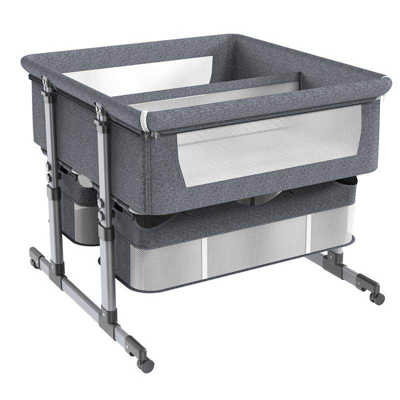 双胞胎便携式可移动婴儿床可折叠高低调节拼接大床宝宝摇篮床bb床,淘宝优惠券,粉丝福利购,淘宝优惠卷