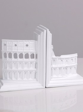 北欧书柜书房摆件书挡创意罗马建筑书靠M书立架家居办公室装饰