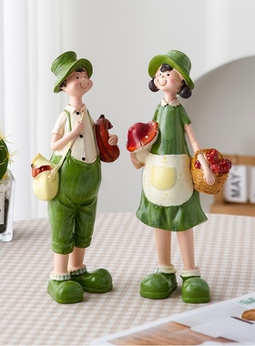 创意情侣摆件卡通可爱家居客厅桌面电G视柜卧室装饰送闺蜜生日礼