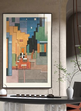 梵高名画抽象客厅装饰画沙发背景墙挂画酒店样板间高级感艺术壁画