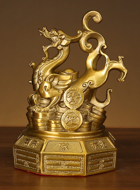 铜四神兽摆件铜青龙白虎朱雀玄武铜四方神摆件家居工艺礼品摆设