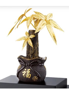 鸿运鑫隆金箔发财树摆件 开盘乔迁开业礼品客厅酒柜装饰工艺品