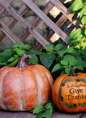 花园装饰 庭院 南瓜草地摆件复古万圣节景观小品拍照道具孤品