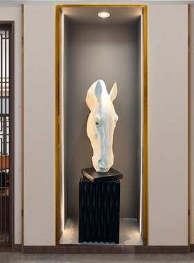 现代简约网红摆件增高底座客厅样板房创意雕塑展示台软装饰品摆台