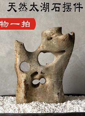 太湖石 假c山盆景石头小摆件鱼缸造景附石观赏石天然石材原石抱石