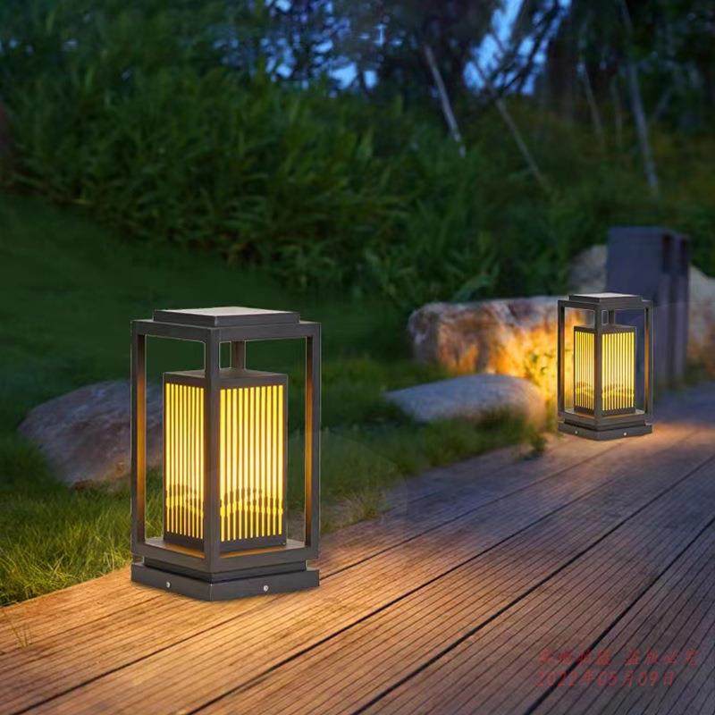 太阳能户外草坪灯庭院花园别墅户外防水家用新中式现代LED柱头灯,淘宝优惠券,粉丝福利购,淘宝优惠卷