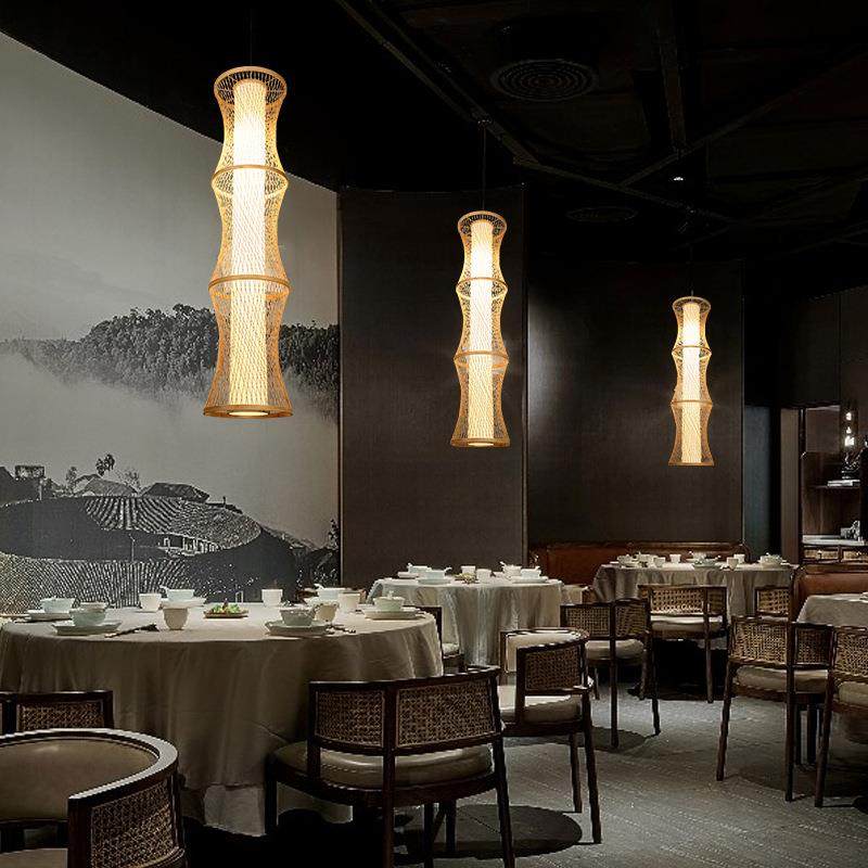 竹编吊灯复古中式饭店茶楼民宿餐厅灯个性创意藤艺长吊灯,淘宝优惠券,粉丝福利购,淘宝优惠卷