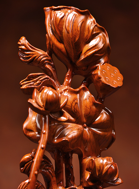 荷花摆件一路连升客厅玄关饰品办公桌面招财高档乔迁新居开业礼物