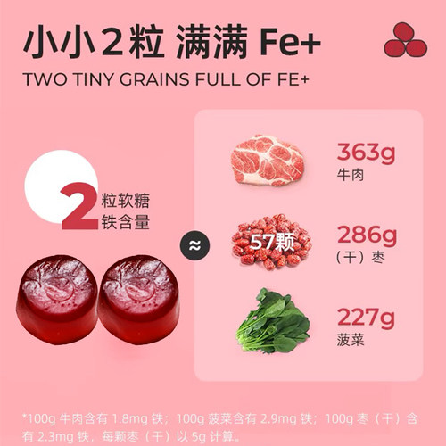 X1-EGPG富铁蔓越莓软糖独立包装气血软糖官方旗舰店正品 - 图0