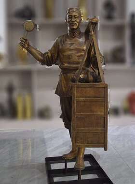 小吃街人物铸铜雕塑民风民俗步行街广场火锅店酒店铜雕落地摆件