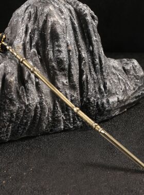 黄铜古代兵器梅子酒长枪仿古玩古董武器挂件古铜摆件小长枪工艺品