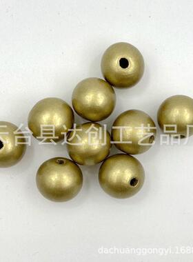 20mm 金色珠子饰品配件 散珠DIY手工木制圆木珠 100个/包