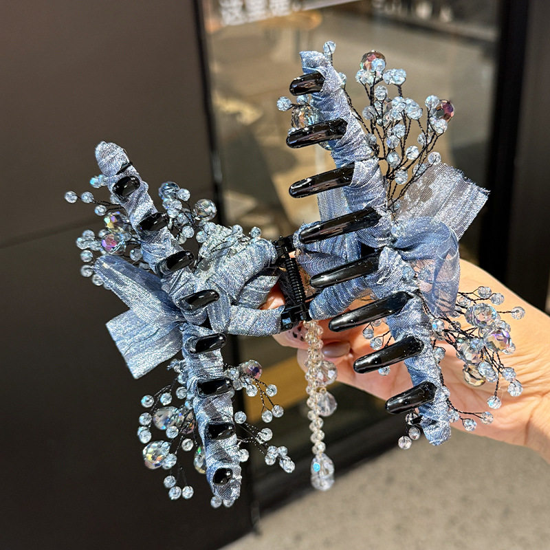 2026新款满天星花朵抓夹氛围感气质后脑勺鲨鱼夹头饰大号发卡头花,淘宝优惠券,粉丝福利购,淘宝优惠卷