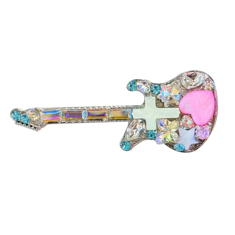 精致小吉他发夹女小众创意侧边刘海夹时尚刘海碎发夹子高级鸭嘴夹,淘宝优惠券,粉丝福利购,淘宝优惠卷