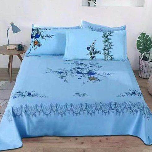 斜纹老式床单加厚国民被单上海传统床单 单双人单件印花 - 图1