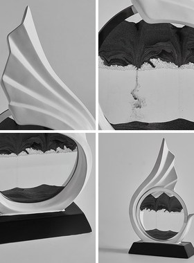 风生水起创意水墨流沙画摆件轻奢客厅电视柜酒柜装饰品高级感