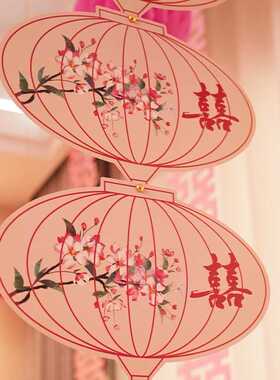 男女方结婚拉花创意kt板装饰新房套装婚房客厅角落感摆件布置